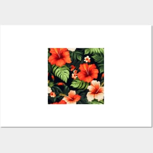 Hibiscus Flowers Pattern 21 Posters and Art